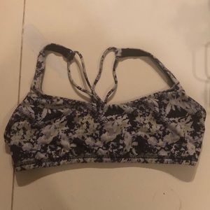 Lululemon green lavender gray and black sport bra